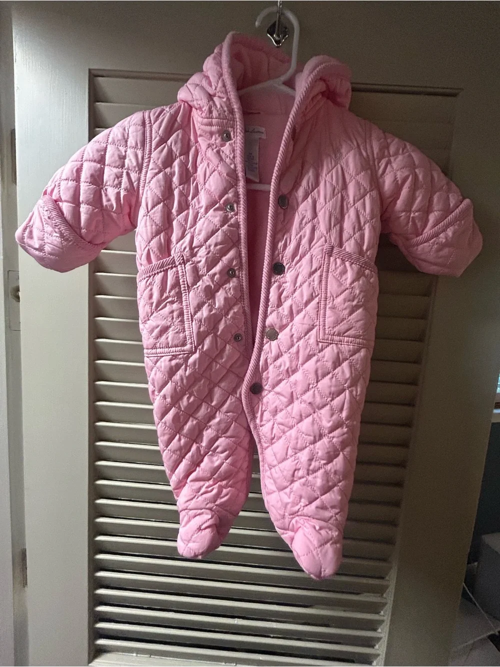 Ralph Lauren Quilted Pink Hooded Baby Bunting Snowsuit 3m